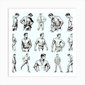 Men'S Poses Art Print