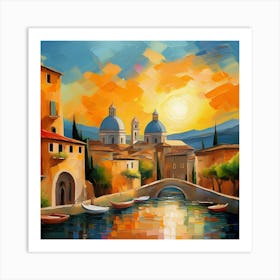 Sunset In Italy Art Print