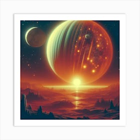 Moon of fire 2 Art Print