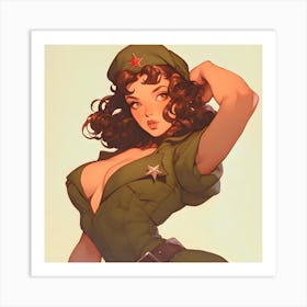 Adorable Communist Anime Girl Art Print