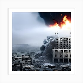 Explosion In Syria Art Print