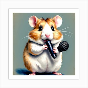 Hamster Singing 3 Art Print