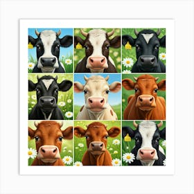 Cows In The Field 1 Art Print