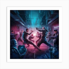 Cyberpunk Showdown Art Print