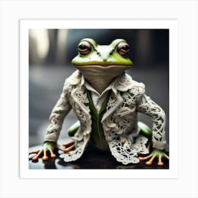 Dressed Up Frog Art Print