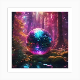 Disco Ball In The Forest 3 Art Print