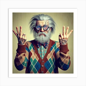 Old Man With Tattoos Art Print