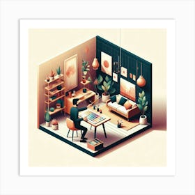 Isometric Illustration Art Print