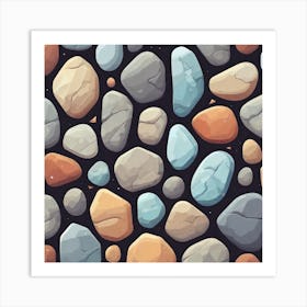Seamless Pattern Of Stones Art Print