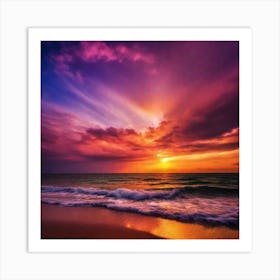 Sunset On The Beach 163 Art Print