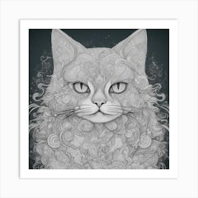 Cat In A Hat 5 Art Print