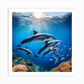 Underwater Dolphin Scene 1 Art Print