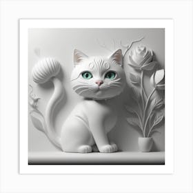 Cat With Green Eyes Art Print