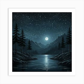 Night In The Forest 21 Art Print