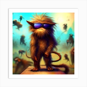 Monkey With Sunglasses Art Print