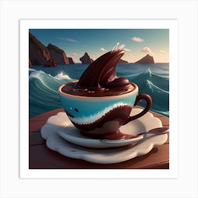 Cup Of Coffee and the sea Art Print