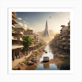 Futuristic Cityscape 152 Art Print