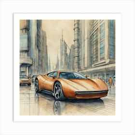 Futuristic Sports Car Art Print