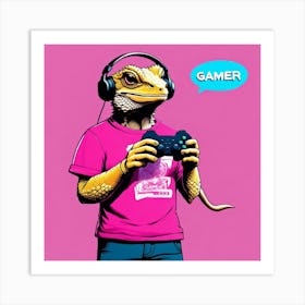 Gamer Dragon Art Print