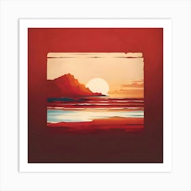 Sunset At The Beach Art Print