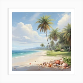 Seashells On The Beach Art Print