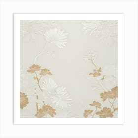 Asian Floral Wallpaper Art Print