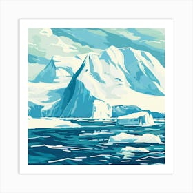 Icebergs In The Sea Art Print