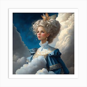 Girl In The Clouds Art Print