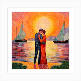 Sunset Embrace Art Print