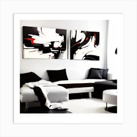 Modern black and white art Art Print