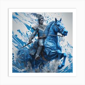 Blue Horse 3 Art Print