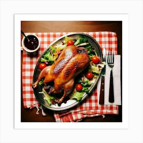 Roasted Duck With Salad Art Print