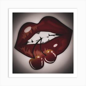 Cherry Lips Art Print