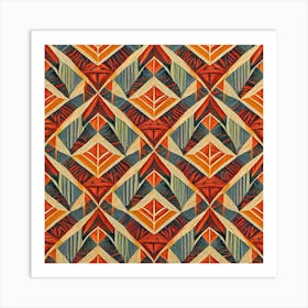 Firefly Beautiful Modern Abstract Detailed Native American Tribal Pattern And Symbols With Uniformed (13) Art Print