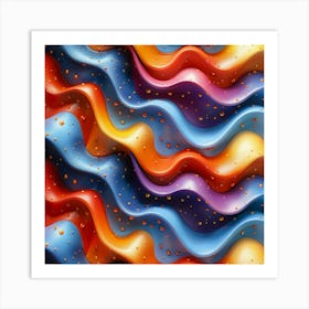 Abstract Colorful Wavy Background Art Print