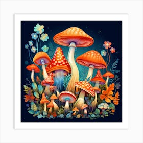 Mushroom Forest 17 Art Print