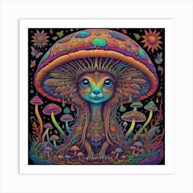 Psychedelic Cat 1 Art Print