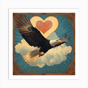 Eagle with Heart-shaped Cloud Art Print