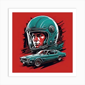 Man In A Helmet 1 Art Print