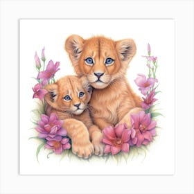 Lion Cubs 5 Affiche