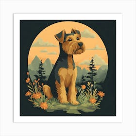 Airedale In Nature Art Print