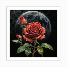 Moon Roses Art Print