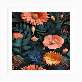 Floral Wallpaper Art Print