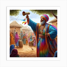 Man With A Horn Art Print