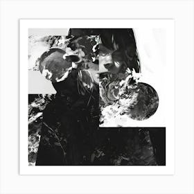 Black And White Image Of A Woman Art Print