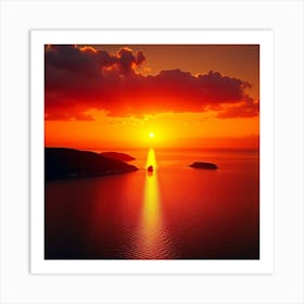 Sunset Over The Sea 2 Art Print