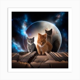 Cats In Space Art Print