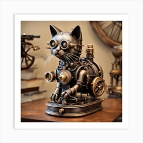 Steampunk Cat 1 Art Print