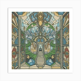 A wonderful artistic painting on stained glass 7 Art Print