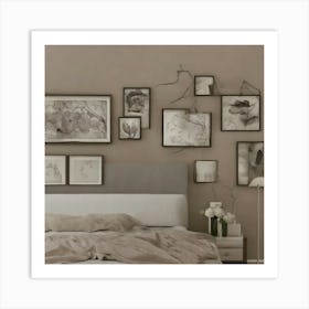 Bedroom With Framed Pictures 2 Art Print